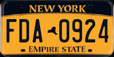 NY license plate FDA0924