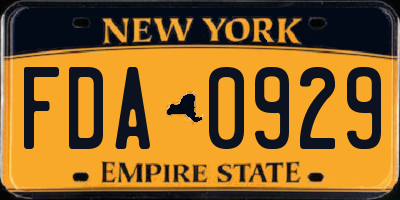 NY license plate FDA0929