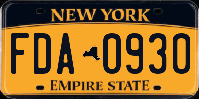 NY license plate FDA0930