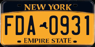 NY license plate FDA0931