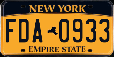 NY license plate FDA0933