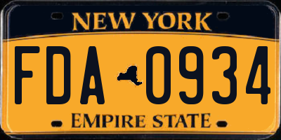 NY license plate FDA0934