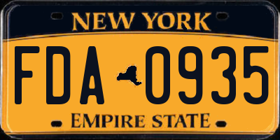 NY license plate FDA0935