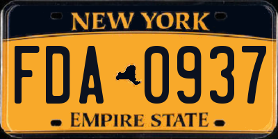 NY license plate FDA0937