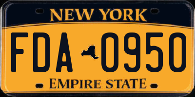NY license plate FDA0950