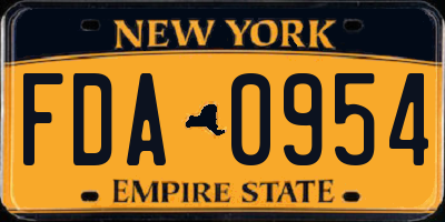 NY license plate FDA0954
