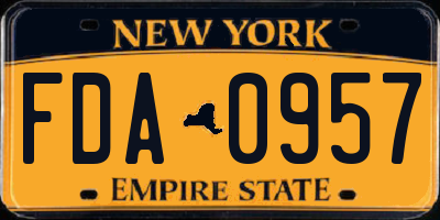 NY license plate FDA0957