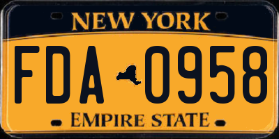 NY license plate FDA0958