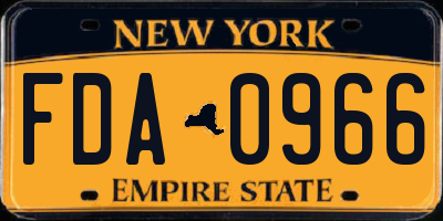 NY license plate FDA0966