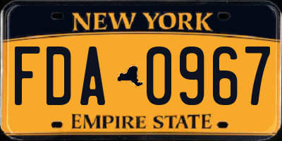 NY license plate FDA0967