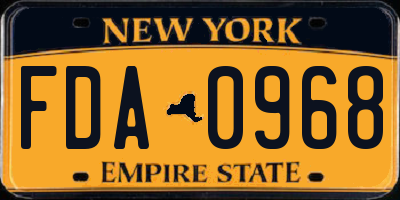 NY license plate FDA0968