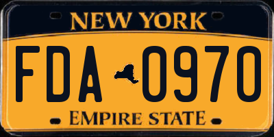 NY license plate FDA0970
