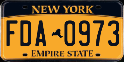 NY license plate FDA0973