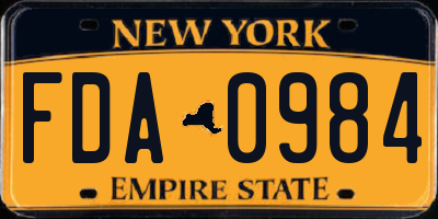NY license plate FDA0984