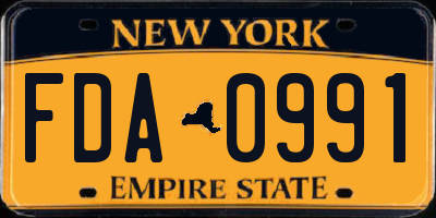 NY license plate FDA0991