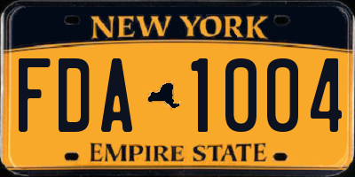 NY license plate FDA1004