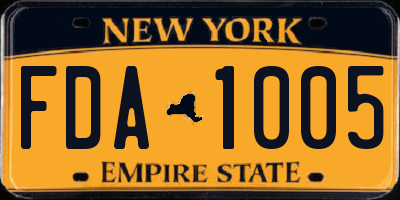 NY license plate FDA1005