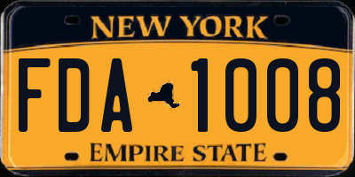 NY license plate FDA1008