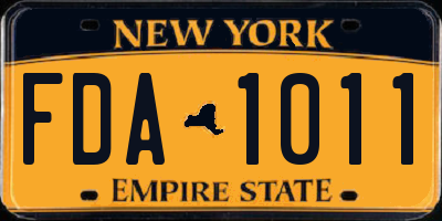 NY license plate FDA1011