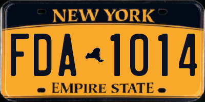 NY license plate FDA1014