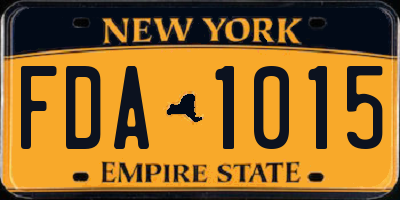 NY license plate FDA1015