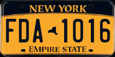NY license plate FDA1016