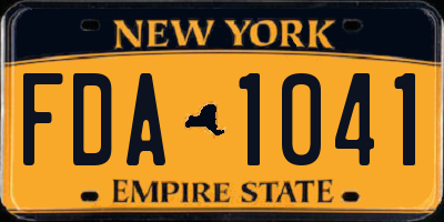 NY license plate FDA1041