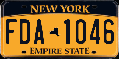 NY license plate FDA1046