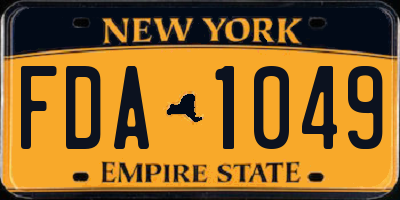 NY license plate FDA1049