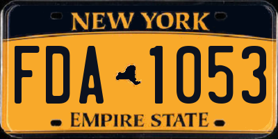 NY license plate FDA1053
