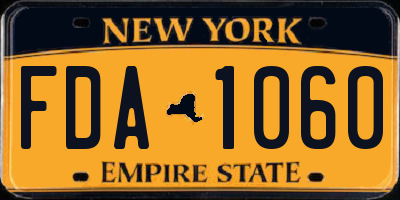 NY license plate FDA1060