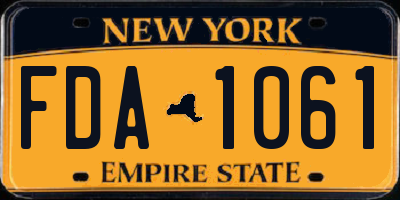 NY license plate FDA1061