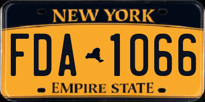 NY license plate FDA1066