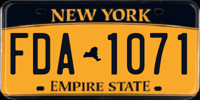 NY license plate FDA1071