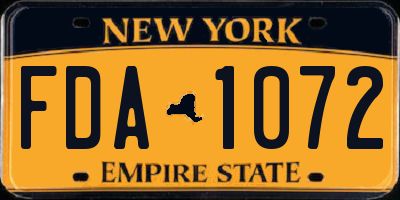 NY license plate FDA1072