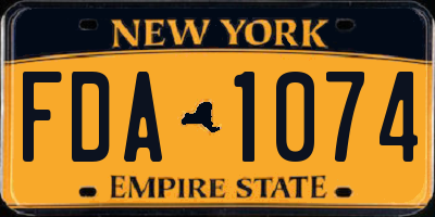 NY license plate FDA1074