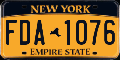 NY license plate FDA1076