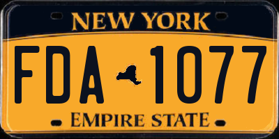 NY license plate FDA1077