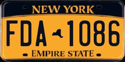 NY license plate FDA1086