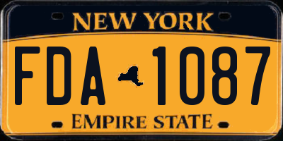 NY license plate FDA1087