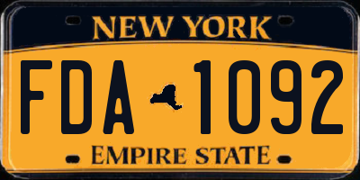 NY license plate FDA1092