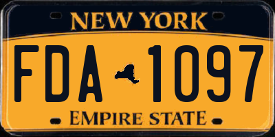 NY license plate FDA1097