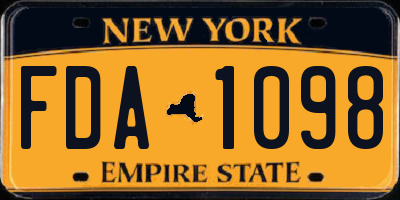 NY license plate FDA1098