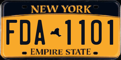NY license plate FDA1101