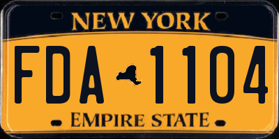 NY license plate FDA1104