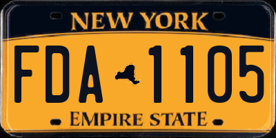 NY license plate FDA1105