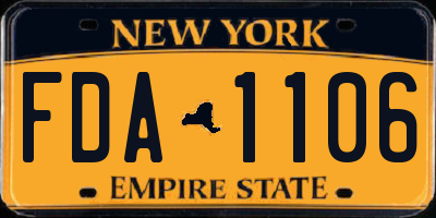 NY license plate FDA1106