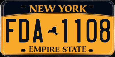 NY license plate FDA1108