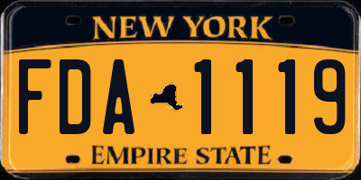 NY license plate FDA1119