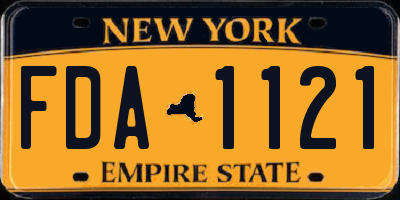 NY license plate FDA1121